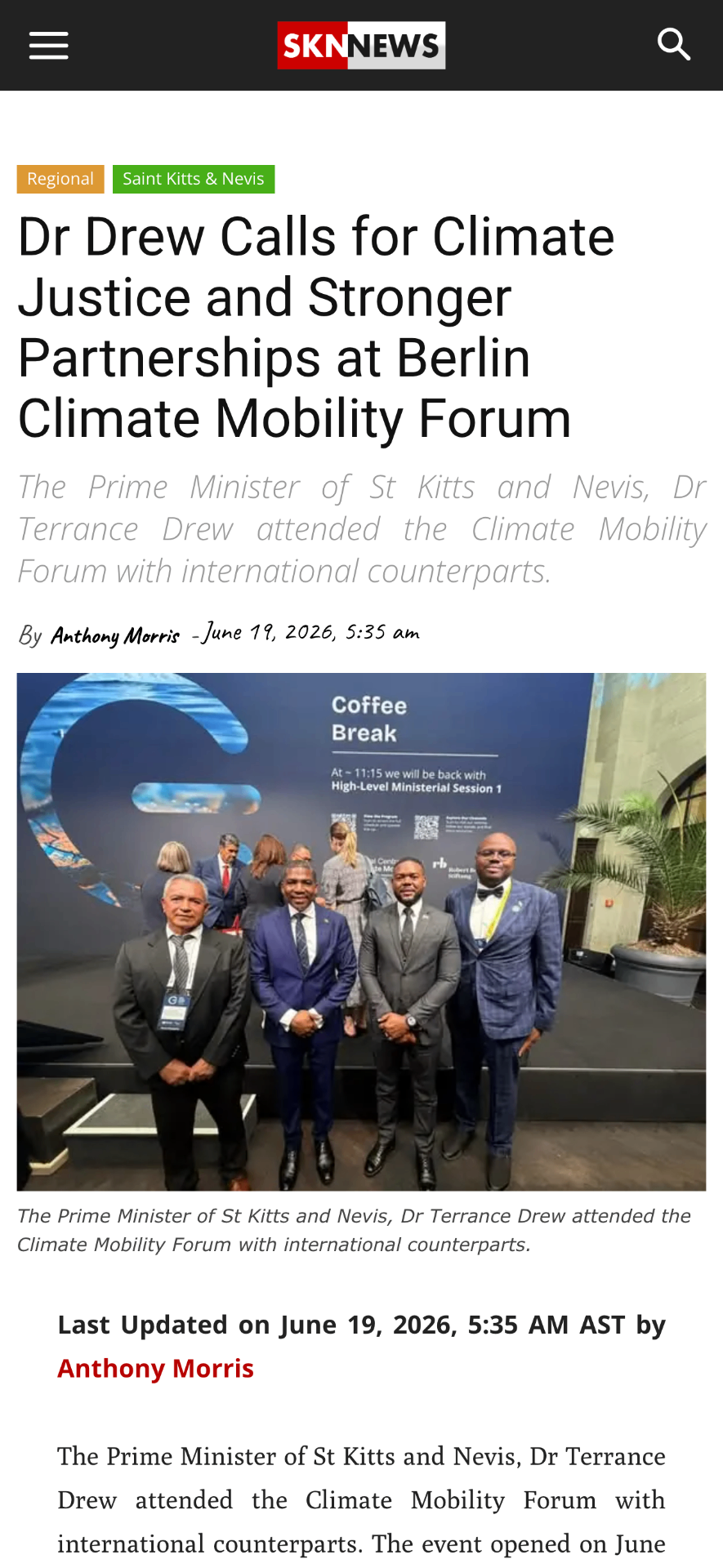 Dr Drew Calls for Climate Justice and Stronger Partnerships at Berlin Climate Mobility Forum