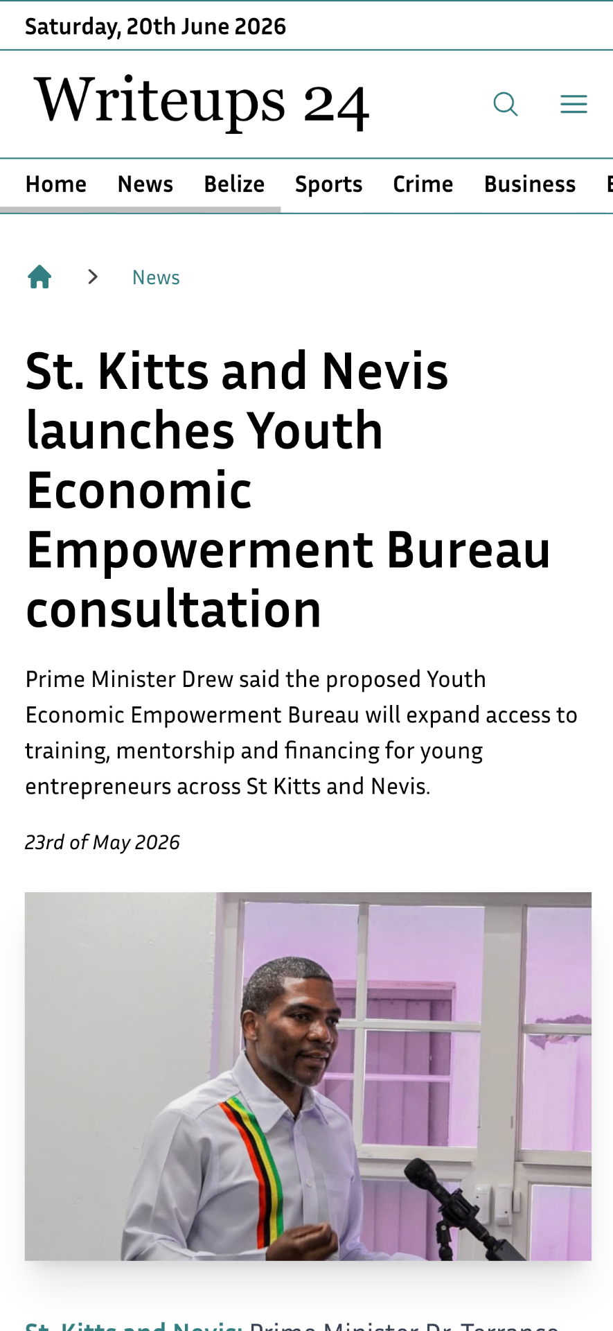 St. Kitts and Nevis launches Youth Economic Empowerment Bureau consultation